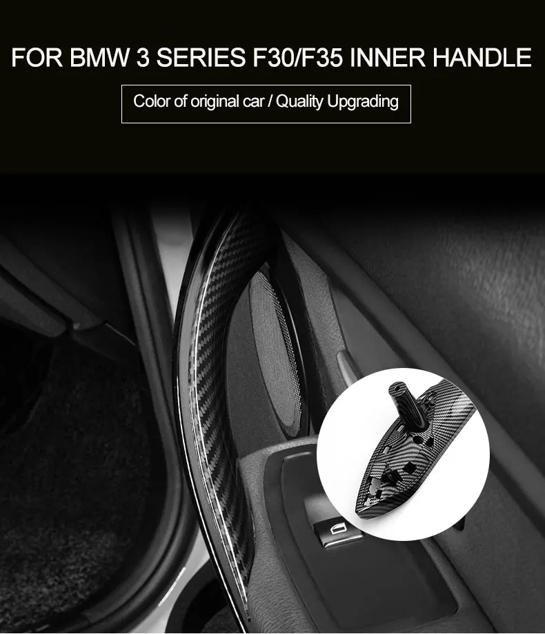 RHD LHD Carbon Fiber Car Inner Door Pull Handle Trim Cover for BMW 3 4 Series F30 F31 F32 F33 F34 F35 F36 F80 F82 F83 2013-2018