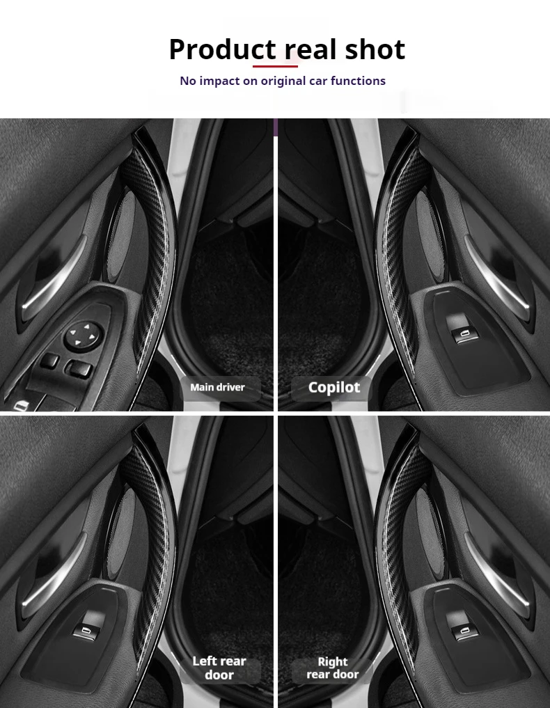 RHD LHD Carbon Fiber Car Inner Door Pull Handle Trim Cover for BMW 3 4 Series F30 F31 F32 F33 F34 F35 F36 F80 F82 F83 2013-2018