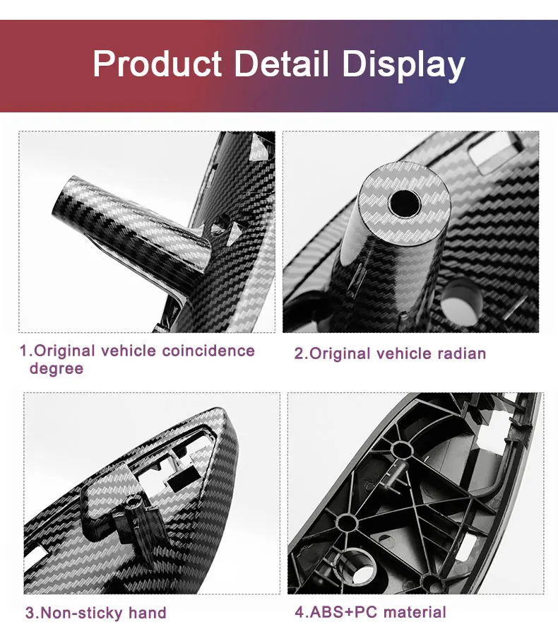 RHD LHD Carbon Fiber Car Inner Door Pull Handle Trim Cover for BMW 3 4 Series F30 F31 F32 F33 F34 F35 F36 F80 F82 F83 2013-2018
