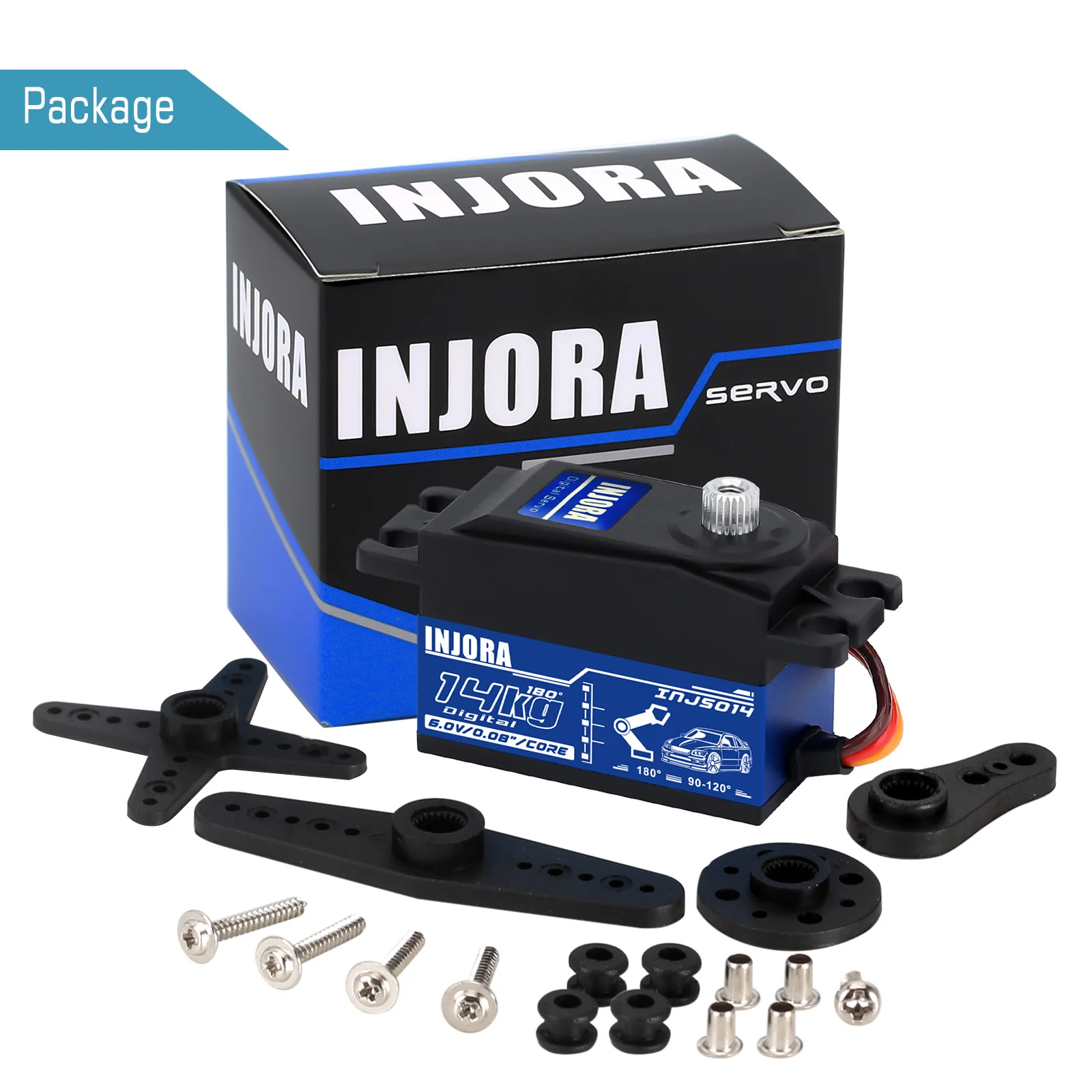 INJORA Metal Gear 14KG INJS014 Digital Low Profile Servo for 1/10 RC On-Road Touring Drift Car Tamiya Kyosho Helicopter Model