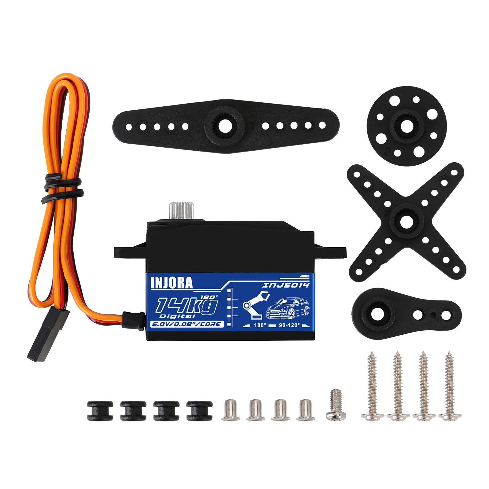 INJORA Metal Gear 14KG INJS014 Digital Low Profile Servo for 1/10 RC On-Road Touring Drift Car Tamiya Kyosho Helicopter Model