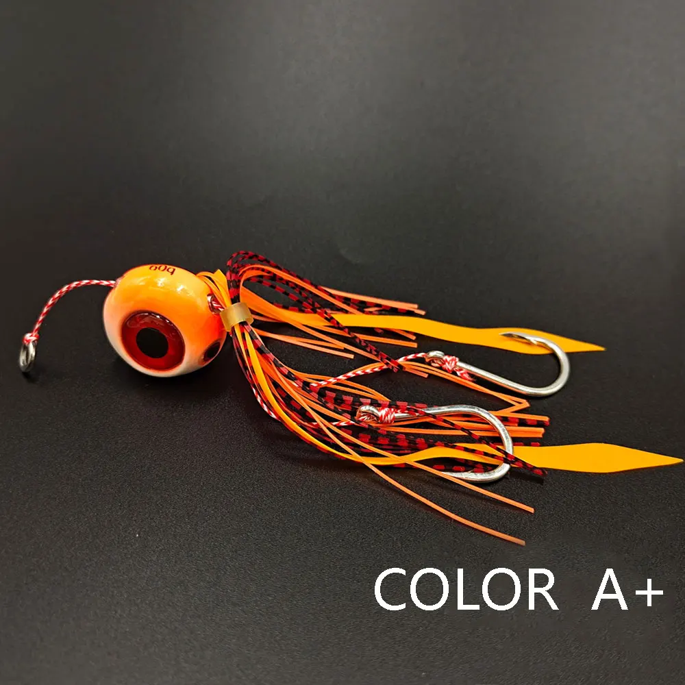 60g/80g/100g/ Metal Tenya Madai  Kabura Jig  deep sea slow jig head with skirt  lead lureluminous  Fishing Bait  inchiku