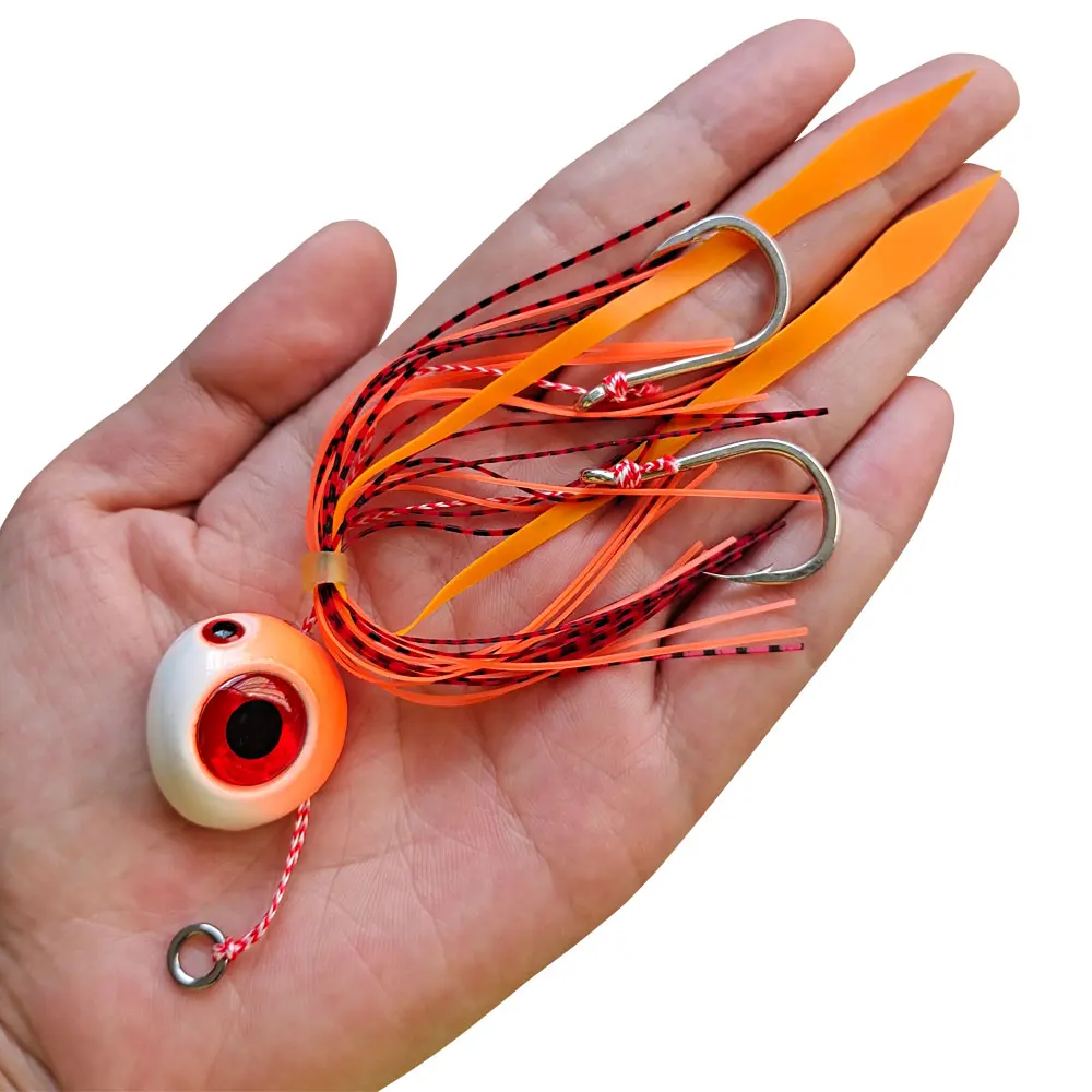 60g/80g/100g/ Metal Tenya Madai  Kabura Jig  deep sea slow jig head with skirt  lead lureluminous  Fishing Bait  inchiku