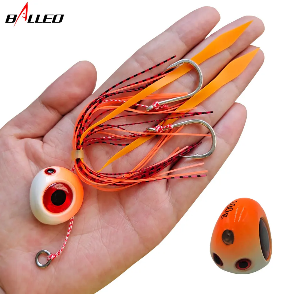 60g/80g/100g/ Metal Tenya Madai  Kabura Jig  deep sea slow jig head with skirt  lead lureluminous  Fishing Bait  inchiku