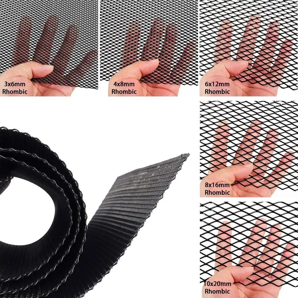 Universal Car Grill Mesh Aluminum Alloy Auto Grille Insert Bumper Rhombic Hole Mesh 3x6mm 4x8mm 6x12mm 8x16mm Car Radiator Grill