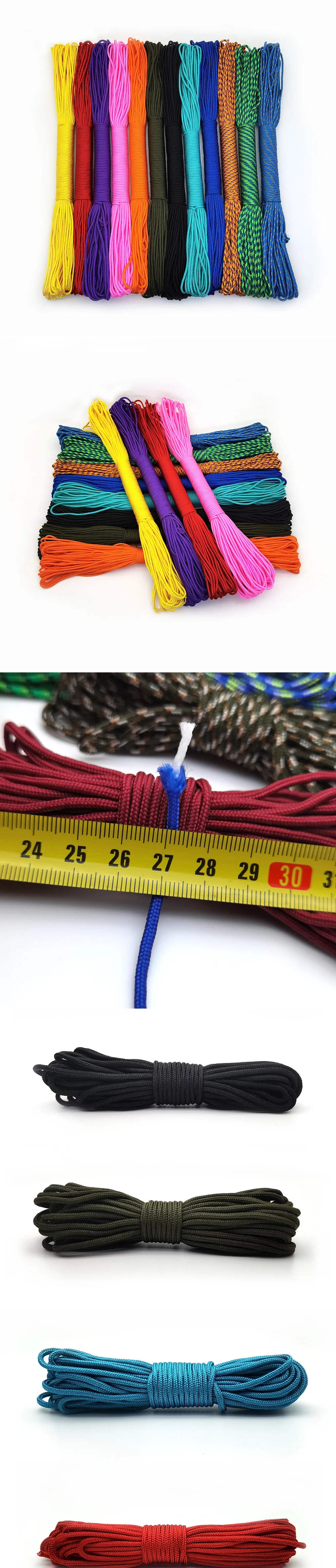 100meters 2mm Solid Parachute Cord Lanyard Rope Mil Spec Type One Strand Climbing Camping Survival Equipment Paracord