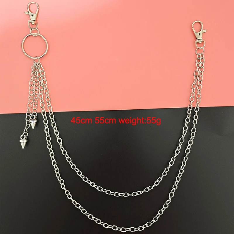 Punk Steet Keychains Chain Women Men Moon Star Rivets Skull Accessories Choice Rock Goth Pants Waist Belt Chain On Jeans Jewerly