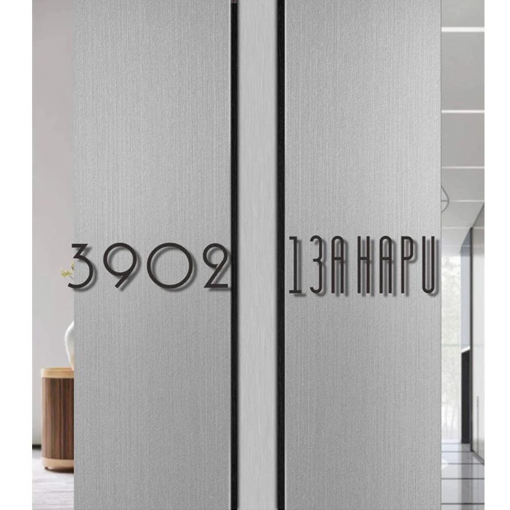 4 Inch 100mm Self Adhesive Big Modern Door Number for Exterior House Apartment Plaque Mailbox Address Digits Sticker Sign Black