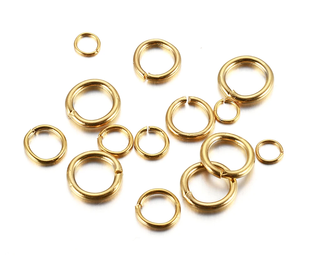 100-200pcs 4-10mm Stainless Steel Split Rings Open Jump Rings Connectors For Jewelry Making DIY Components Findings