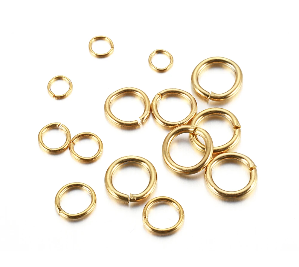 100-200pcs 4-10mm Stainless Steel Split Rings Open Jump Rings Connectors For Jewelry Making DIY Components Findings