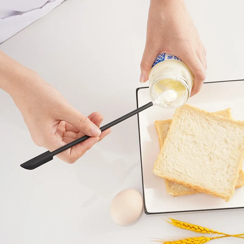 Silicone Batter Spatula Tools Lengthen Mini Soft Jar Cake Cream Jam Scrapers Makeup Spatulas Butter Knife Kitchen Accessories