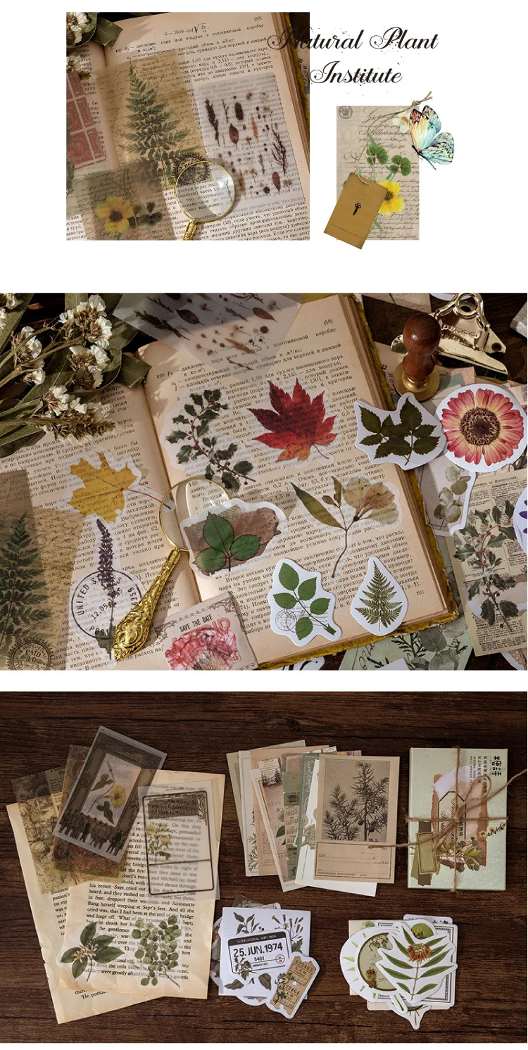 60pcs/1lot Kawaii Stationery Stickers Retro Memory Room Series Junk Journal Diary Decorative Mobile Stickers Scrapbooking DIY