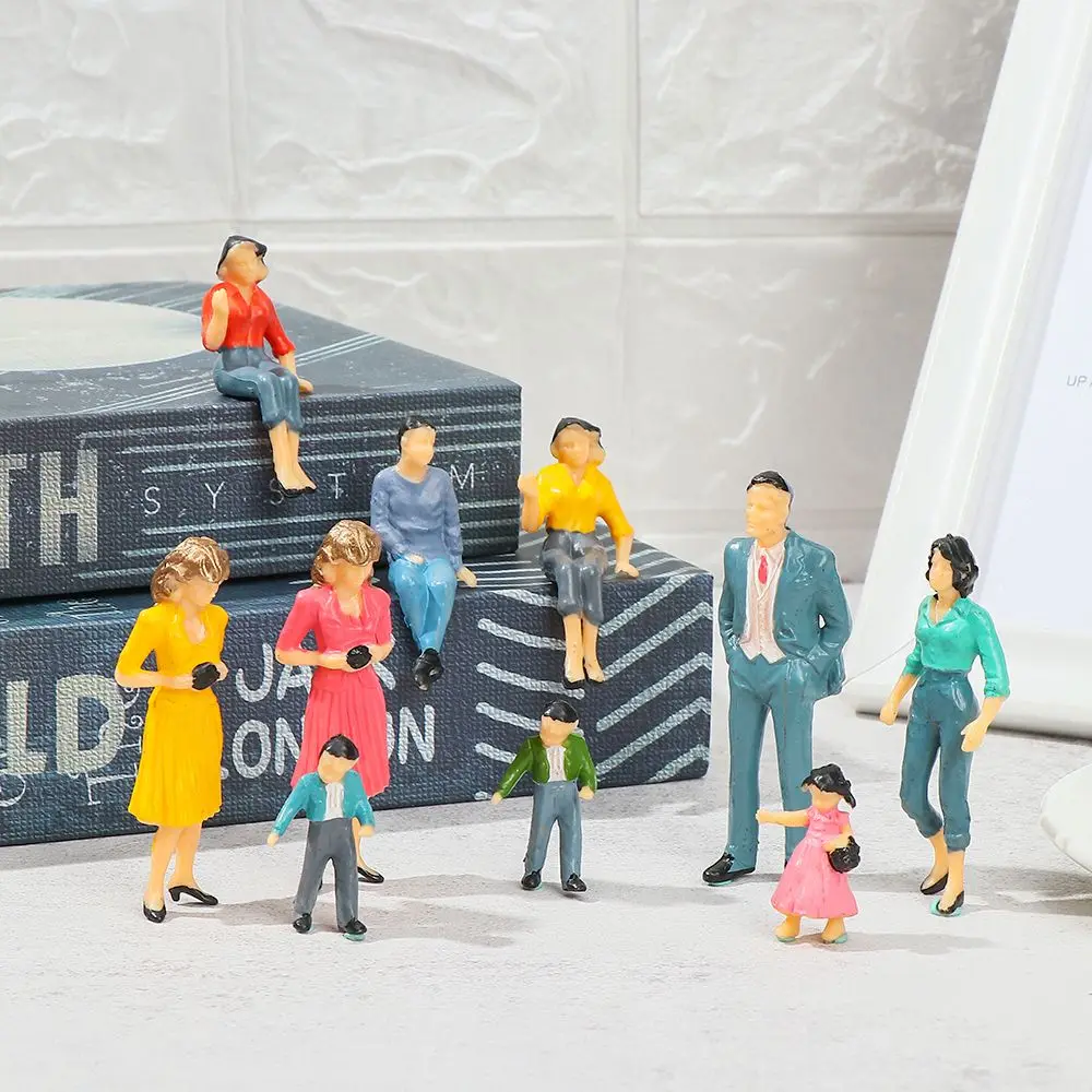10Pcs 1:25/1:30 Scale Model Building Passengers DIY Character Plastic Miniature People Figures Standing People Assorted Poses
