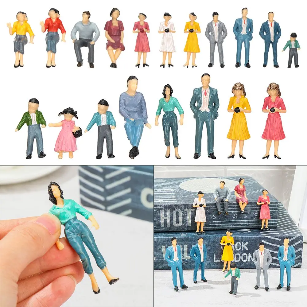 10Pcs 1:25/1:30 Scale Model Building Passengers DIY Character Plastic Miniature People Figures Standing People Assorted Poses