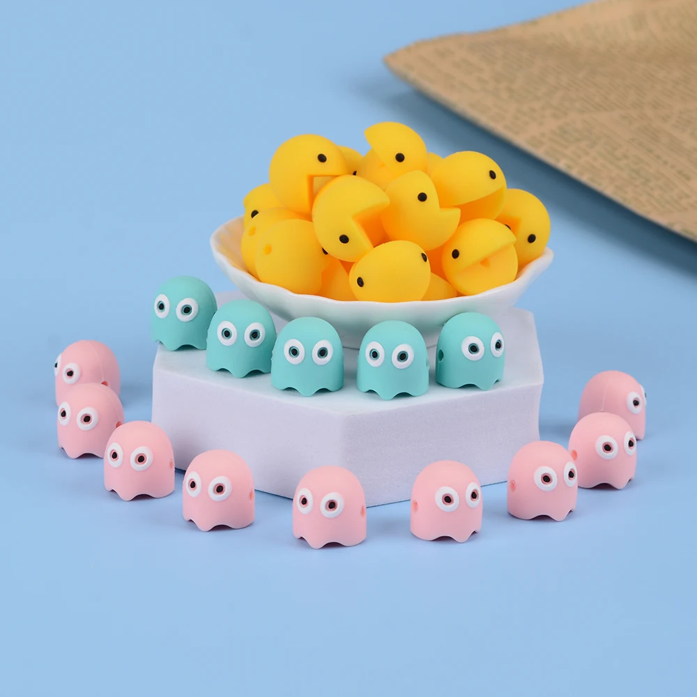 LOFCA 5pcs Ghost Bead Silicone BPA Free DIY For Silicone Jewelry Bracelet Necklace Accessories for making Make bracelets