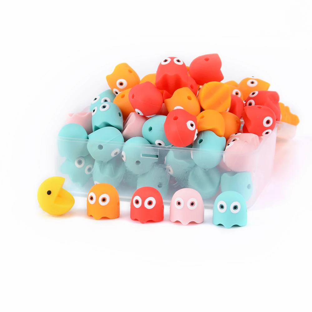 LOFCA 5pcs Ghost Bead Silicone BPA Free DIY For Silicone Jewelry Bracelet Necklace Accessories for making Make bracelets