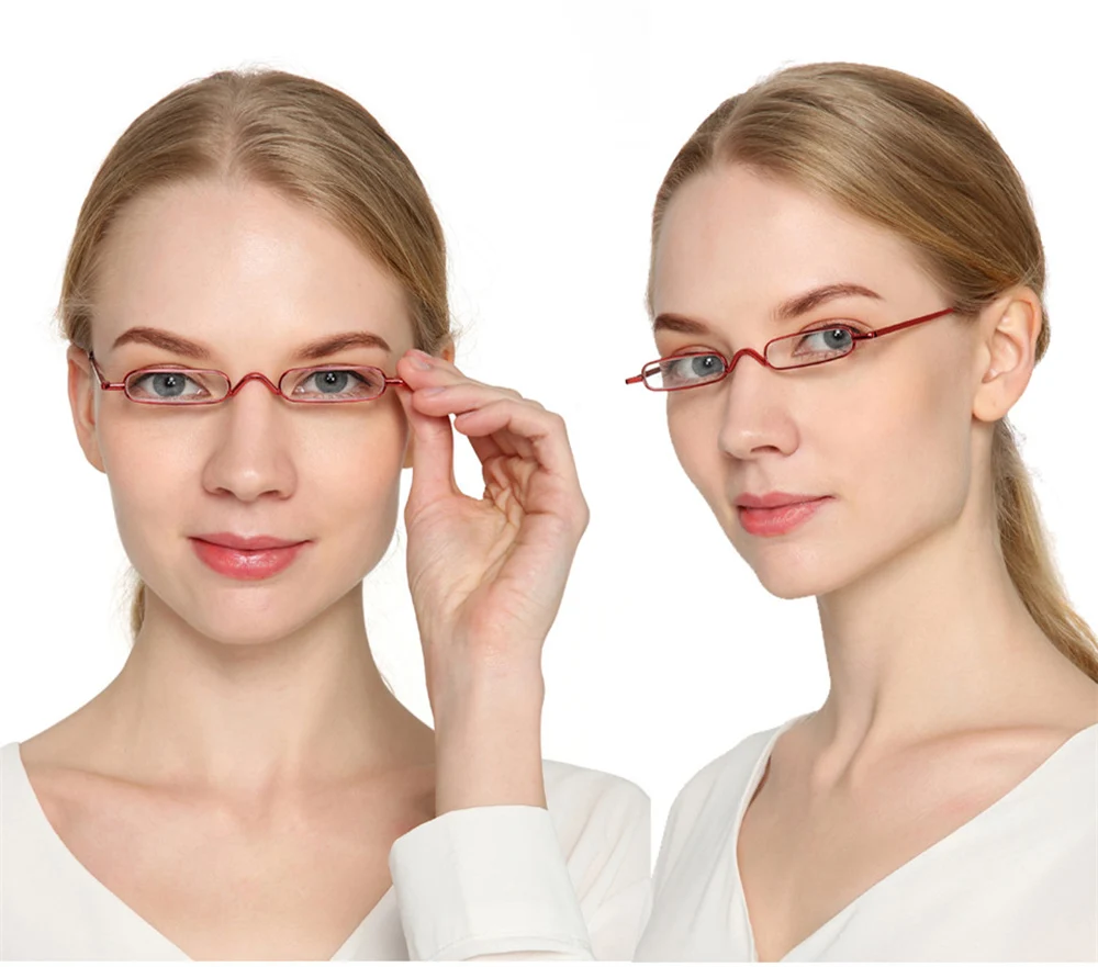 IENJOY Small Reading Glasses With Metal Case Men Women Reading Glasses Mini Portable Pen Presbyopic Glasses 2.0 1.0 1.5 2.5