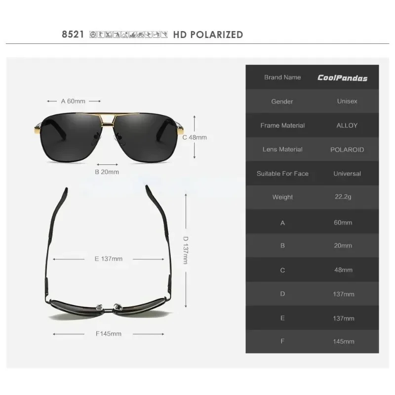 1PC Top Aluminum Magnesium Square Polarized Photochromic Sunglasses Men Sun Glasses Safety Driving Oculos De Sol Masculino
