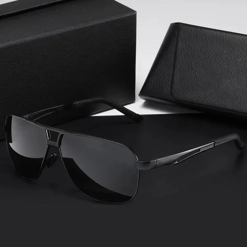 1PC Top Aluminum Magnesium Square Polarized Photochromic Sunglasses Men Sun Glasses Safety Driving Oculos De Sol Masculino