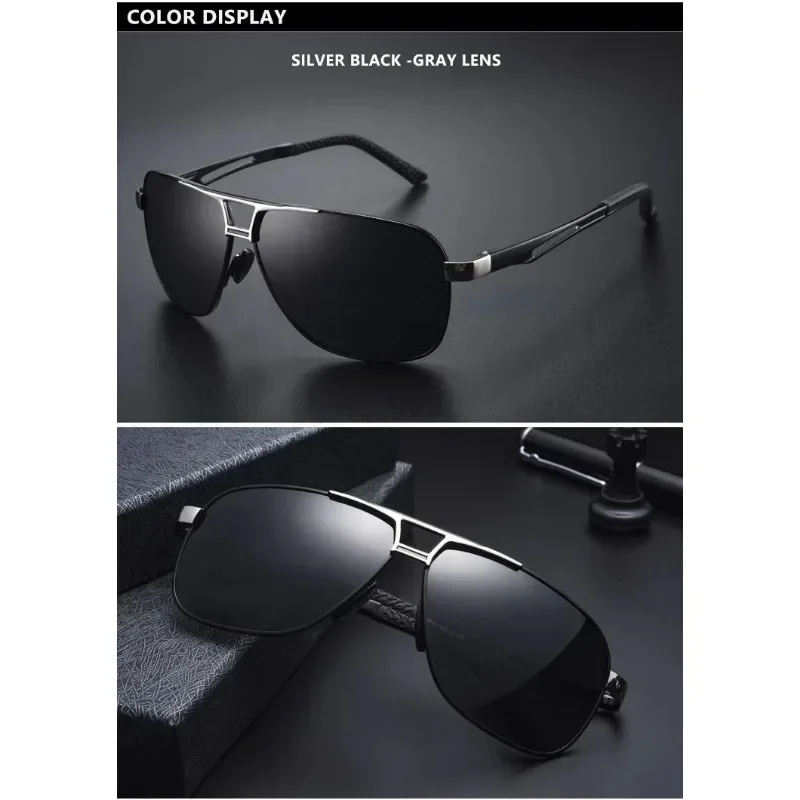 1PC Top Aluminum Magnesium Square Polarized Photochromic Sunglasses Men Sun Glasses Safety Driving Oculos De Sol Masculino