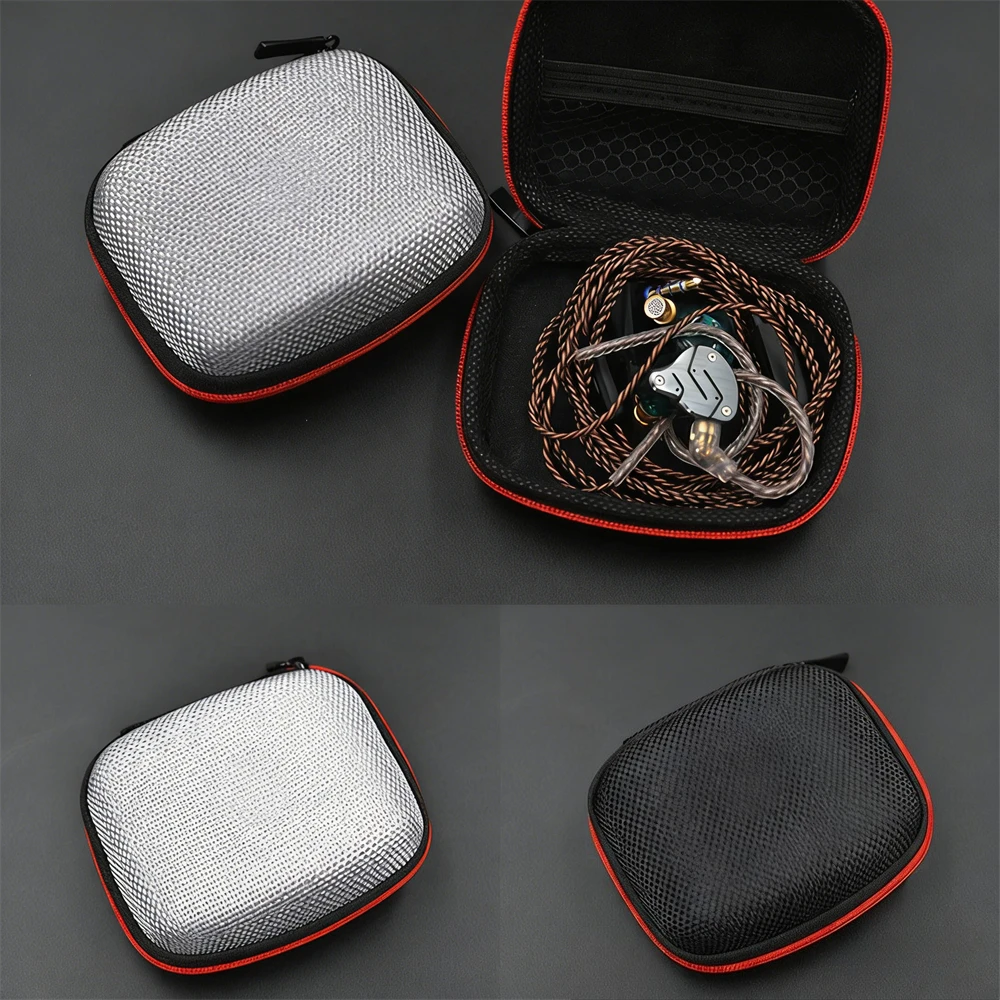 Earphone Storage Bag Square Headset Box Indoor Outdoor Travelling Earphones Storaging Case Accessories with Zipper