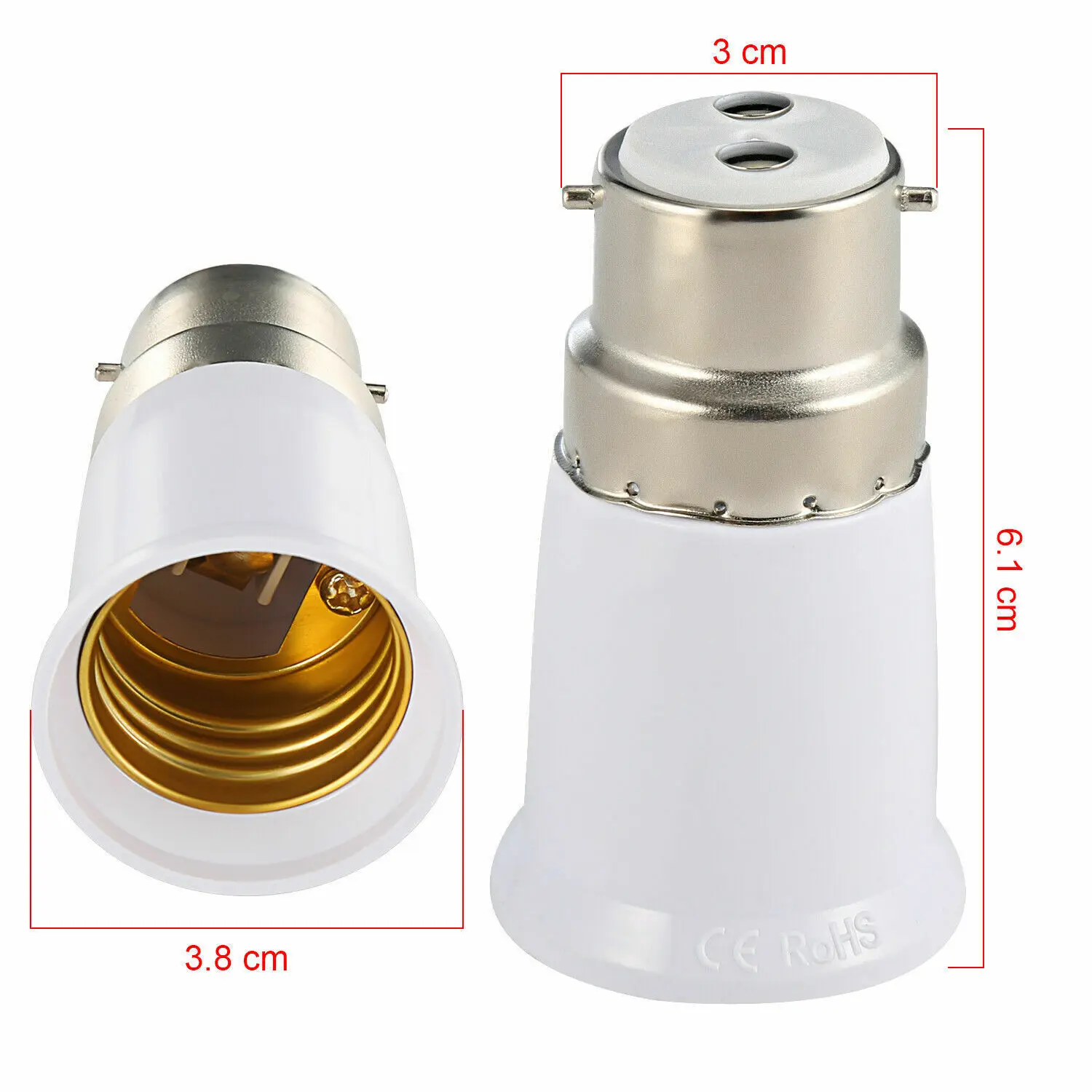 B22 to E27 Light Bulb Adaptor B22 To Edison Screw E27 Lamp Converter Holder Light Socket Adapter Lamp Holder Lighting Parts