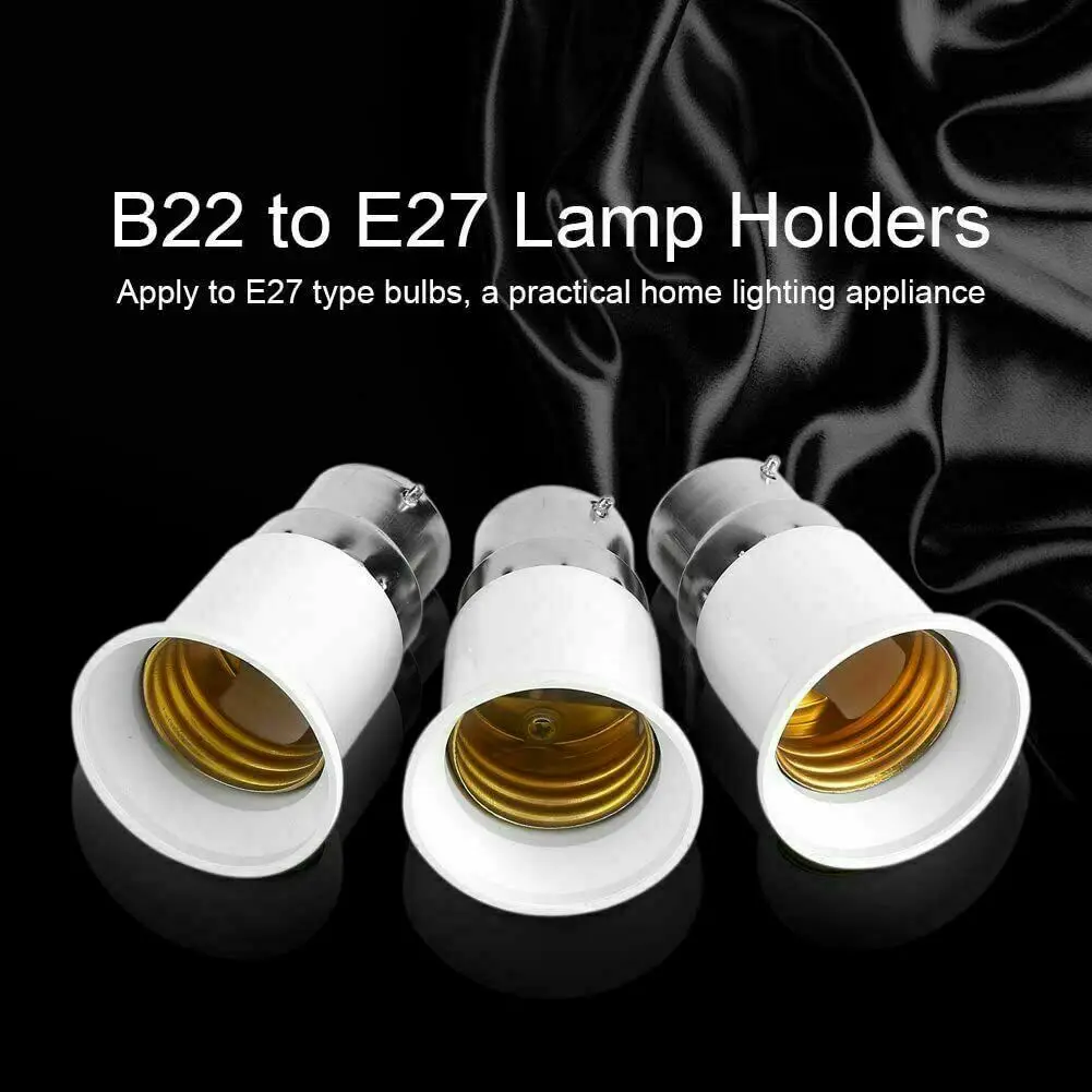 B22 to E27 Light Bulb Adaptor B22 To Edison Screw E27 Lamp Converter Holder Light Socket Adapter Lamp Holder Lighting Parts