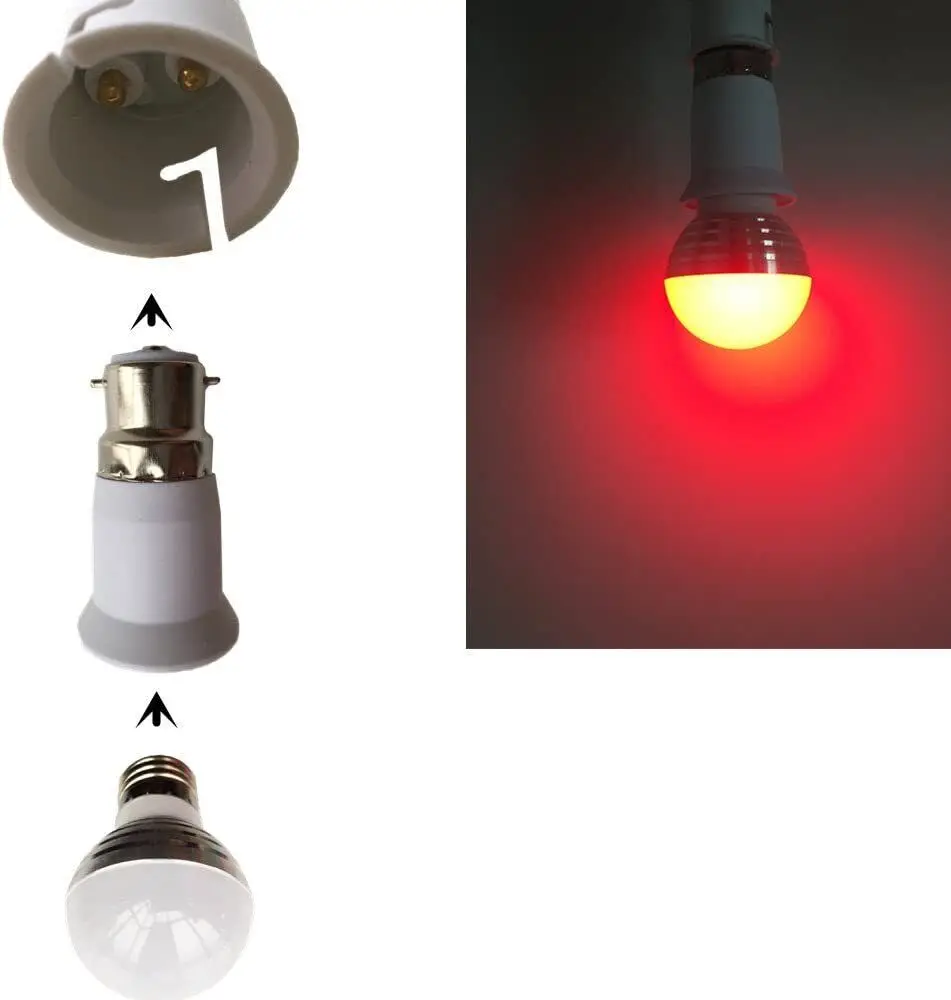 B22 to E27 Light Bulb Adaptor B22 To Edison Screw E27 Lamp Converter Holder Light Socket Adapter Lamp Holder Lighting Parts