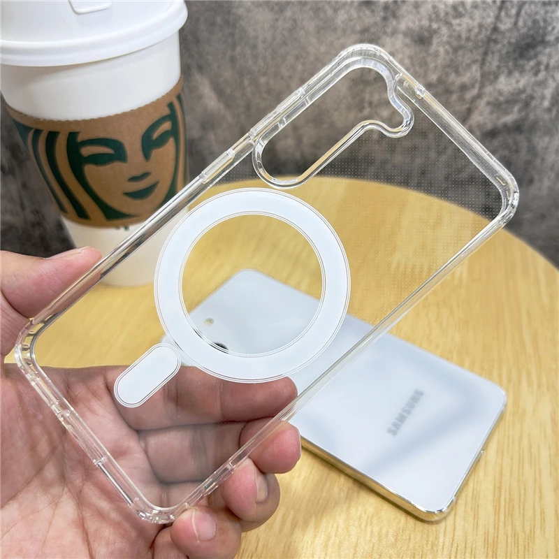Original For Magsafe Magnetic Case for Samsung Galaxy S26 S25 S24 S21 FE S22 S23 Ultra Plus Wireless Charging Shockproof Cover