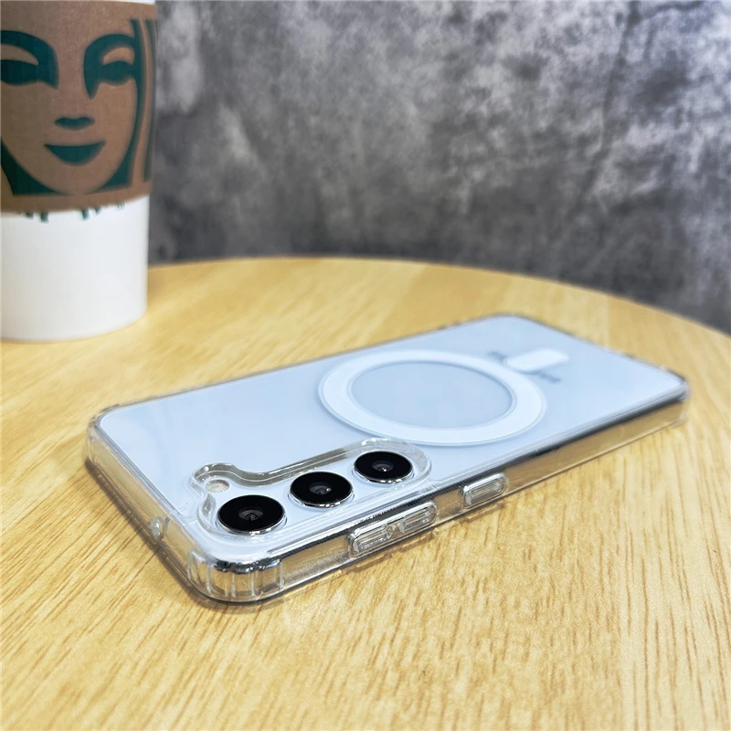 Original For Magsafe Magnetic Case for Samsung Galaxy S26 S25 S24 S21 FE S22 S23 Ultra Plus Wireless Charging Shockproof Cover