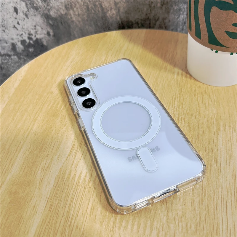 Original For Magsafe Magnetic Case for Samsung Galaxy S26 S25 S24 S21 FE S22 S23 Ultra Plus Wireless Charging Shockproof Cover