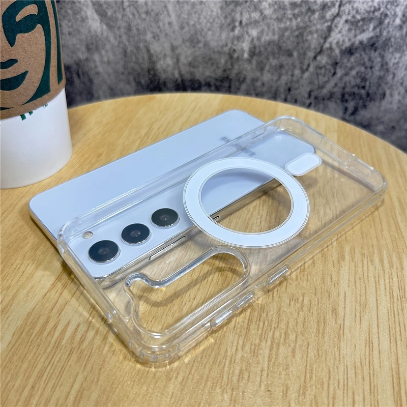 Original For Magsafe Magnetic Case for Samsung Galaxy S26 S25 S24 S21 FE S22 S23 Ultra Plus Wireless Charging Shockproof Cover