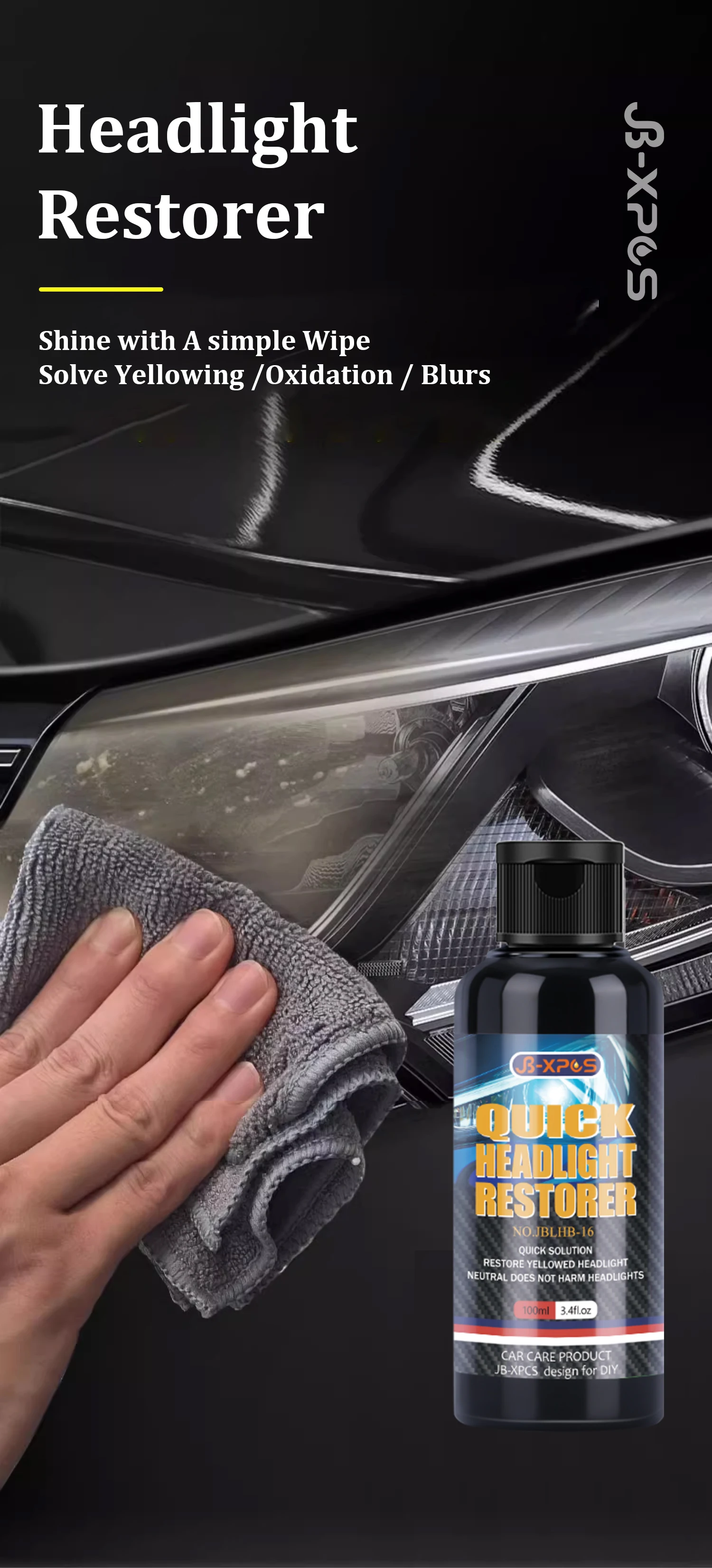 Headlight Restoration Polishing Headlamp Scratch Remover Repair Cleaning Paste Remove Oxidation Headlight Polish Liquid LHB-16
