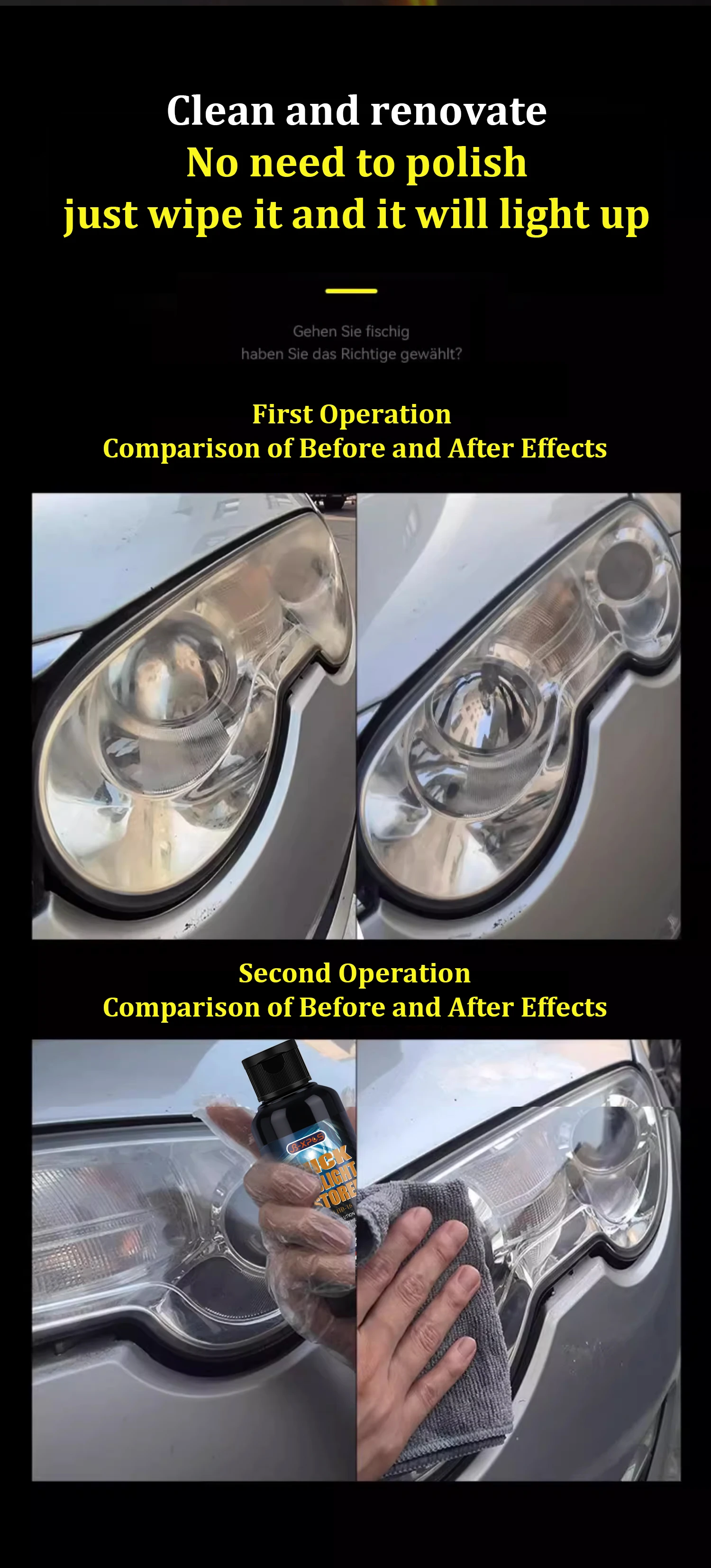 Headlight Restoration Polishing Headlamp Scratch Remover Repair Cleaning Paste Remove Oxidation Headlight Polish Liquid LHB-16