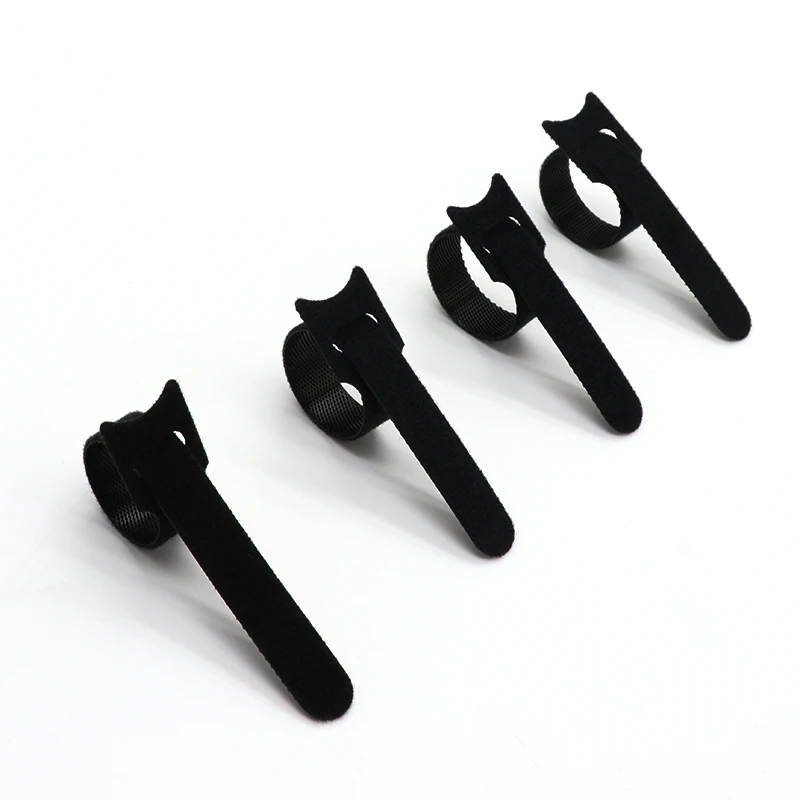 Releasable Cable Ties Wire Organizer Black 15 20 25 30cm Nylon Hook Loop Straps Wrap Zip Bundle Bandage Tie Plastics Fastening