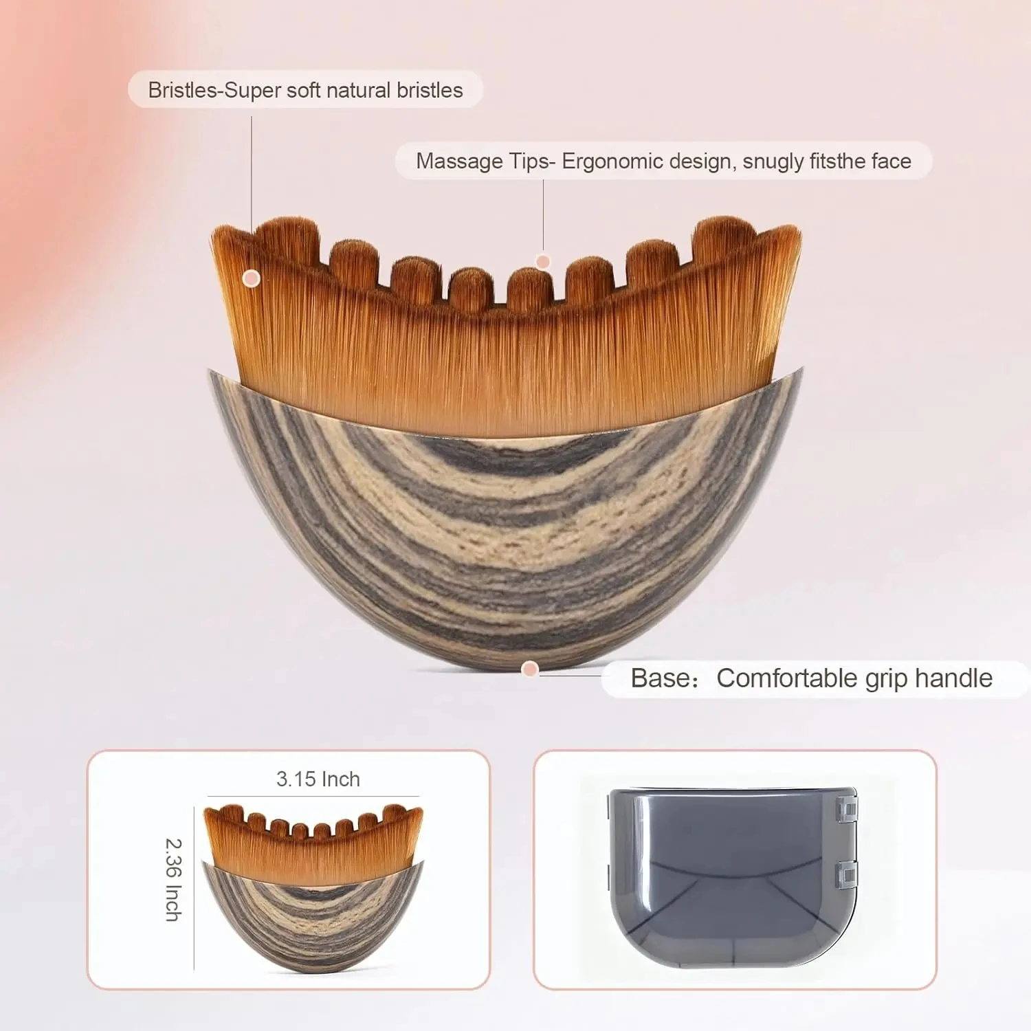 New Lymphatic Contour Face Brush for Lymphatic Drainage Massage Ergonomically Designed to Fit Skin Precisely