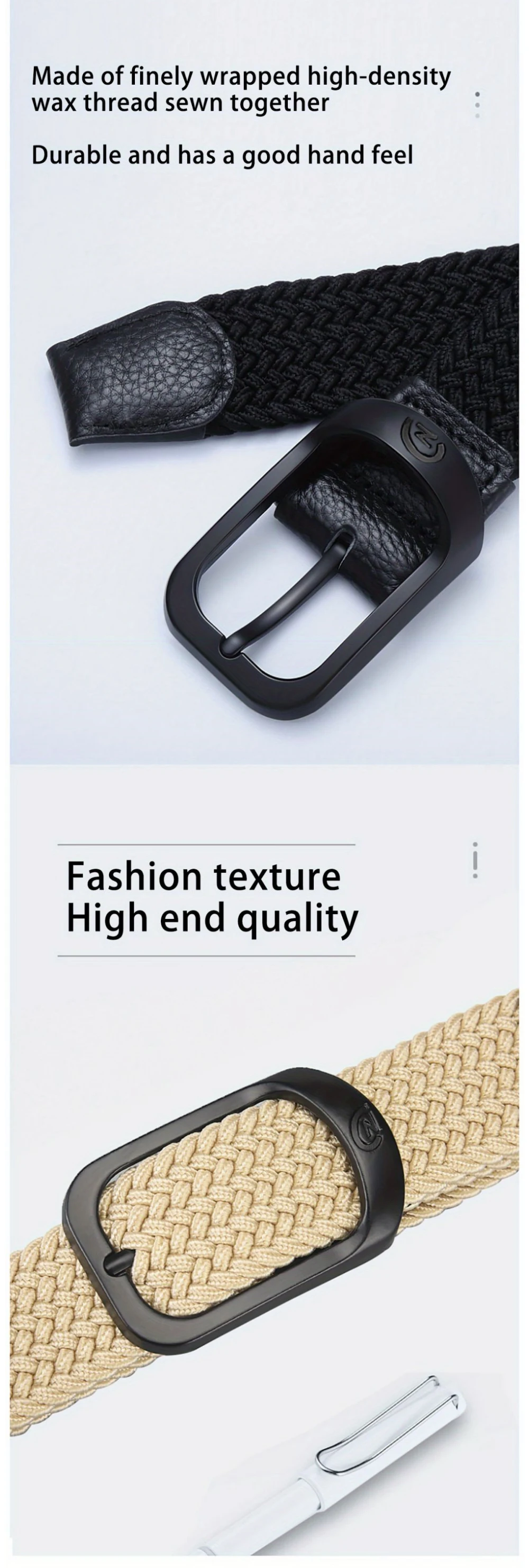 Men's Belt Casual Woven Elastic Belt Outdoor Sports Women's Belt No Need for Punching Climbing Work Belt For Men Women Fashion