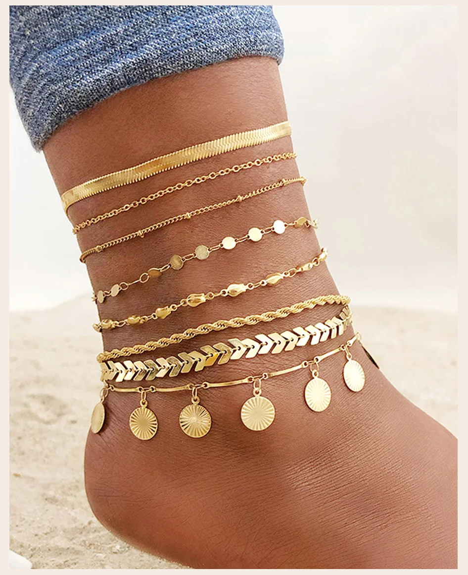 Snake Chain Anklet for Women Girls Adjustable Summer Beach Chain Anklet Bracelet Mother's Day Gifts Stainless Steel Not Allergic