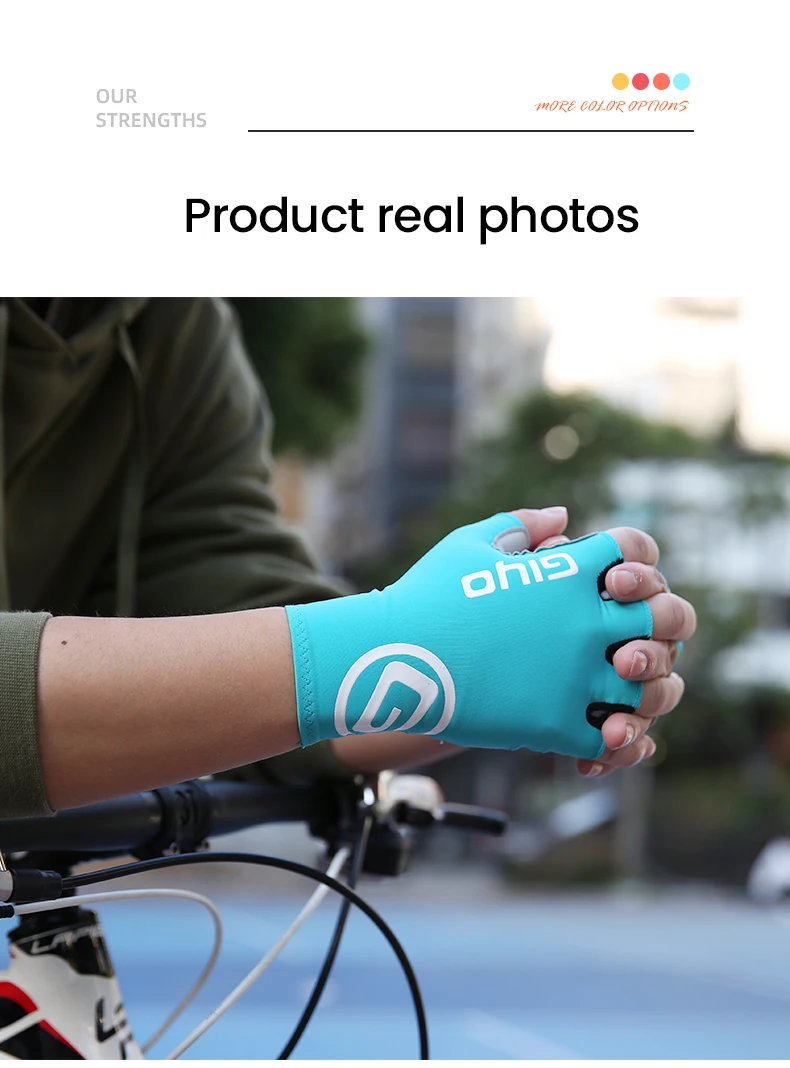 Giyo Half-finger Gloves Anti-slip Bicycle Mitten Fabric Men's Cycling Fingerless Gloves MTB Road Bike Summer Short Gloves