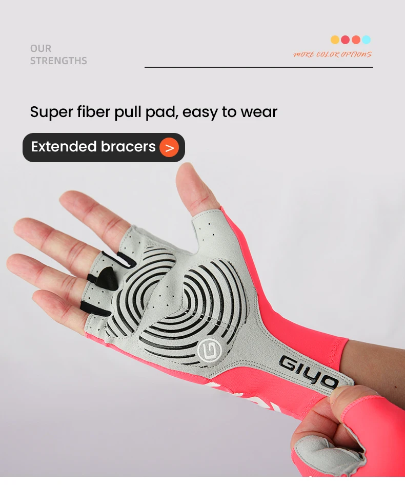 Giyo Half-finger Gloves Anti-slip Bicycle Mitten Fabric Men's Cycling Fingerless Gloves MTB Road Bike Summer Short Gloves
