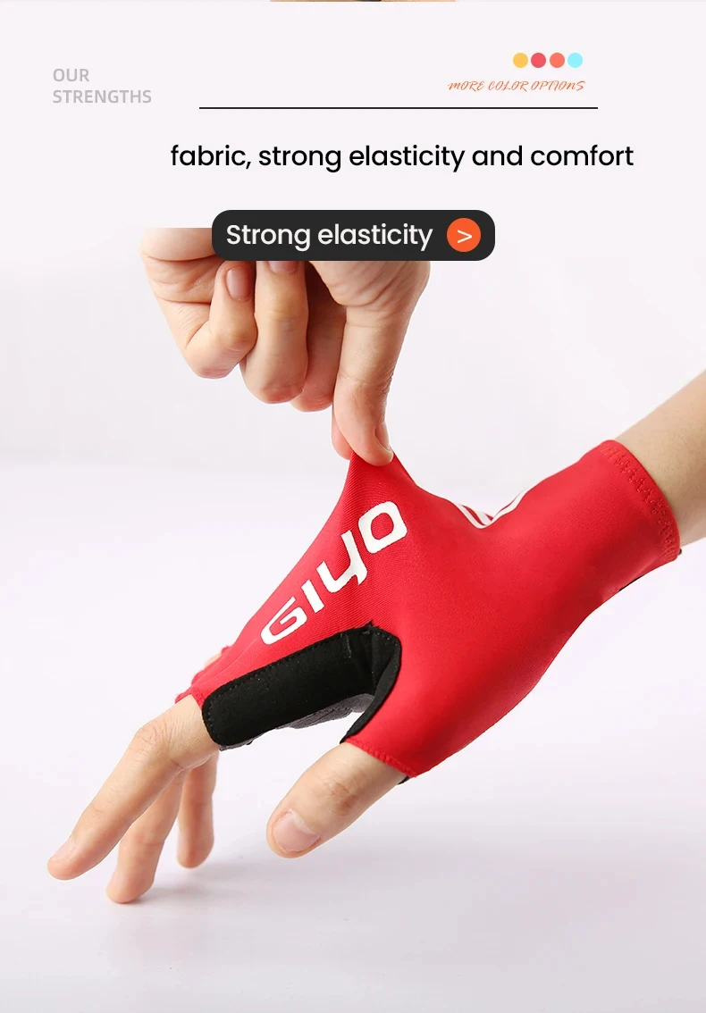 Giyo Half-finger Gloves Anti-slip Bicycle Mitten Fabric Men's Cycling Fingerless Gloves MTB Road Bike Summer Short Gloves