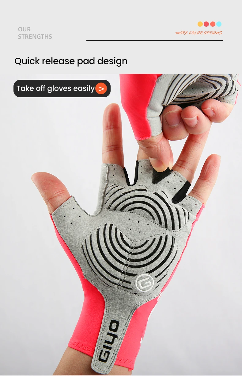 Giyo Half-finger Gloves Anti-slip Bicycle Mitten Fabric Men's Cycling Fingerless Gloves MTB Road Bike Summer Short Gloves