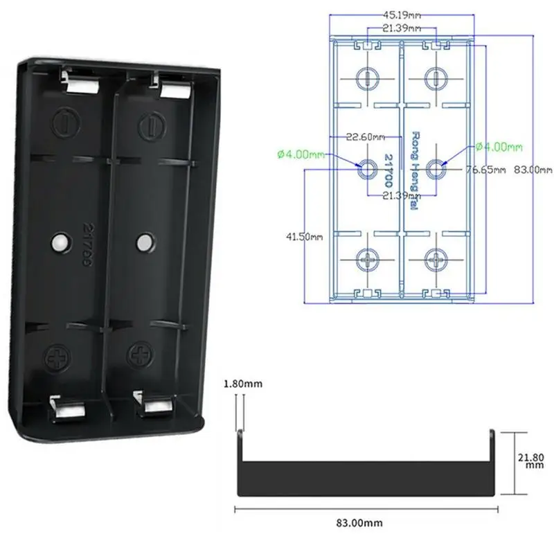 1/2/3/4 Battery Cases DIY Power Source Socket 21700 Box Battery Plug-in Lithium Holder PCB U4W1