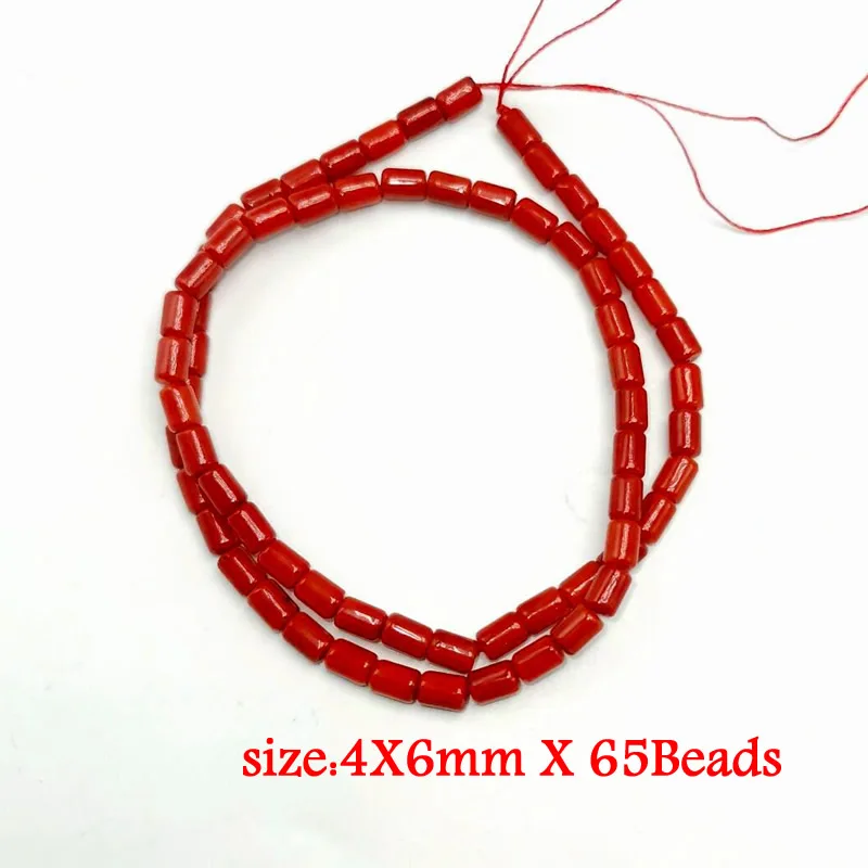 Natural Stone Red Coral Beads Irregularity Geometry Round Square Shape Spacer Beads For Jewelry Making DIY Bracelet Necklace
