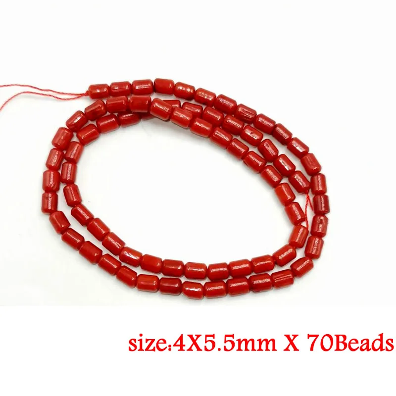 Natural Stone Red Coral Beads Irregularity Geometry Round Square Shape Spacer Beads For Jewelry Making DIY Bracelet Necklace