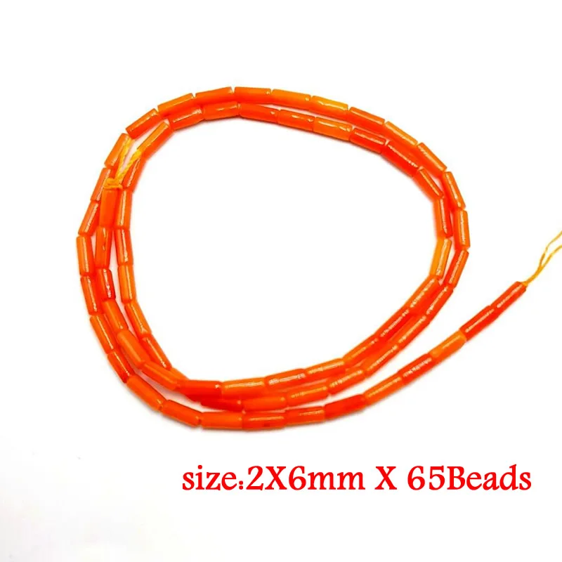 Natural Stone Red Coral Beads Irregularity Geometry Round Square Shape Spacer Beads For Jewelry Making DIY Bracelet Necklace