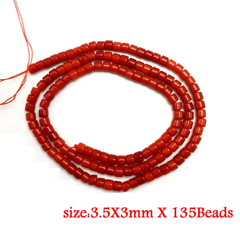 Natural Stone Red Coral Beads Irregularity Geometry Round Square Shape Spacer Beads For Jewelry Making DIY Bracelet Necklace
