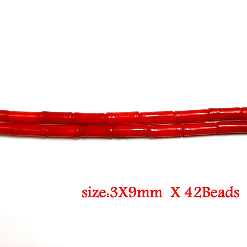 Natural Stone Red Coral Beads Irregularity Geometry Round Square Shape Spacer Beads For Jewelry Making DIY Bracelet Necklace