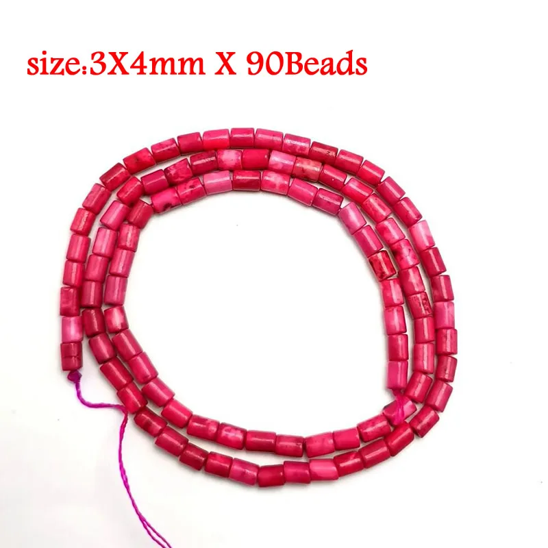 Natural Stone Red Coral Beads Irregularity Geometry Round Square Shape Spacer Beads For Jewelry Making DIY Bracelet Necklace