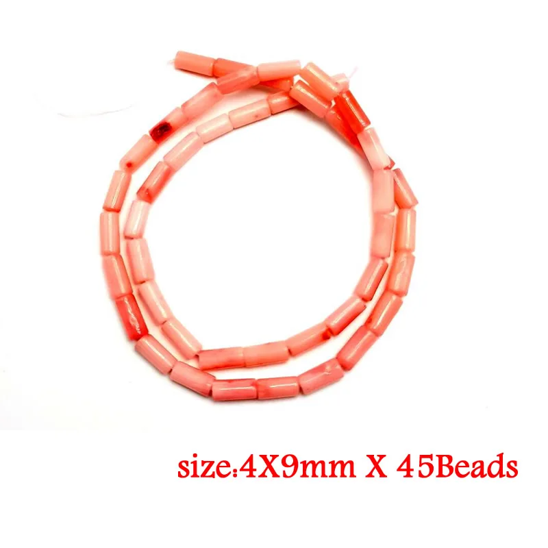 Natural Stone Red Coral Beads Irregularity Geometry Round Square Shape Spacer Beads For Jewelry Making DIY Bracelet Necklace